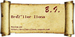 Brüller Ilona névjegykártya